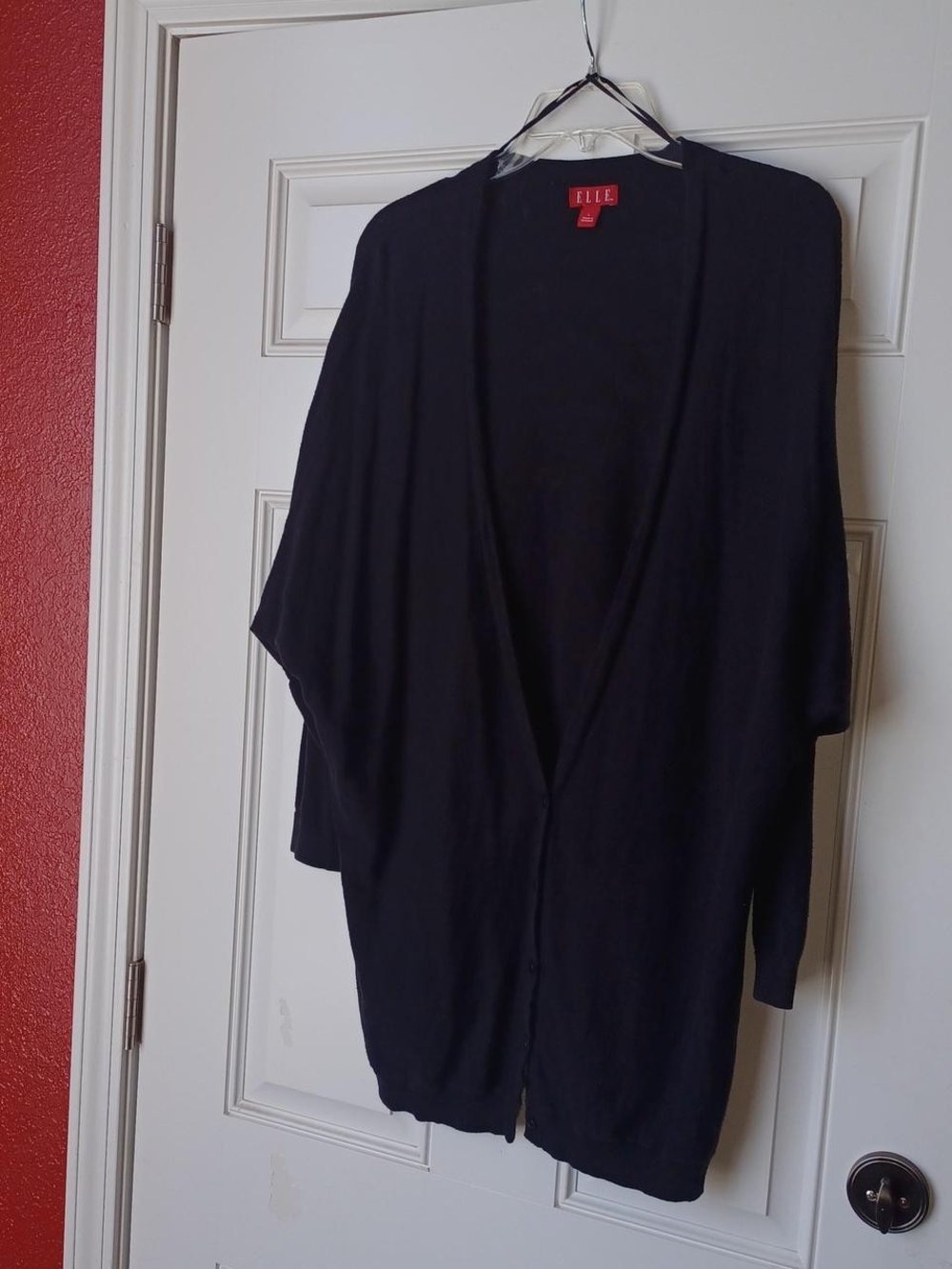 ELLE Black Open-Front Lightweight Cardigan
